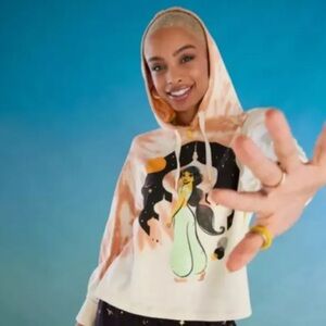 Disney Aladdin Jasmine Tie-Dye Semi-Crop Pullover Hoodie XS Women’s Tie Dye